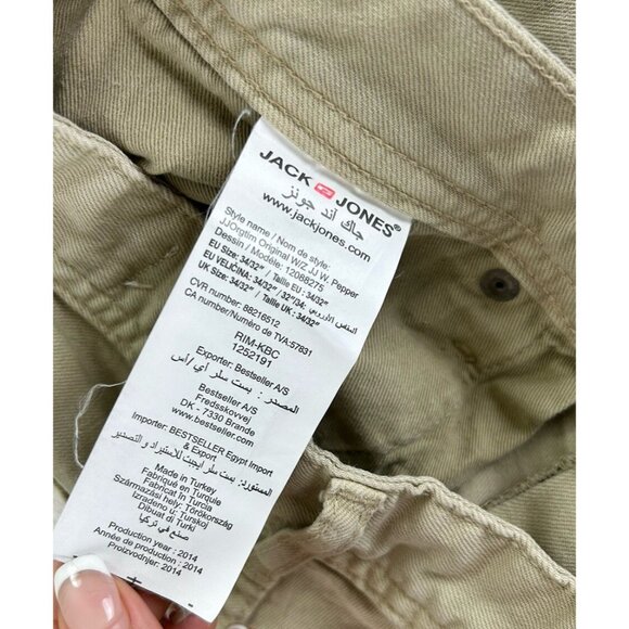 Originals by Jack & Jones Men's Jeans W34 L32 Tim Slim Fit 34 X 32L Beige - Picture 5 of 12